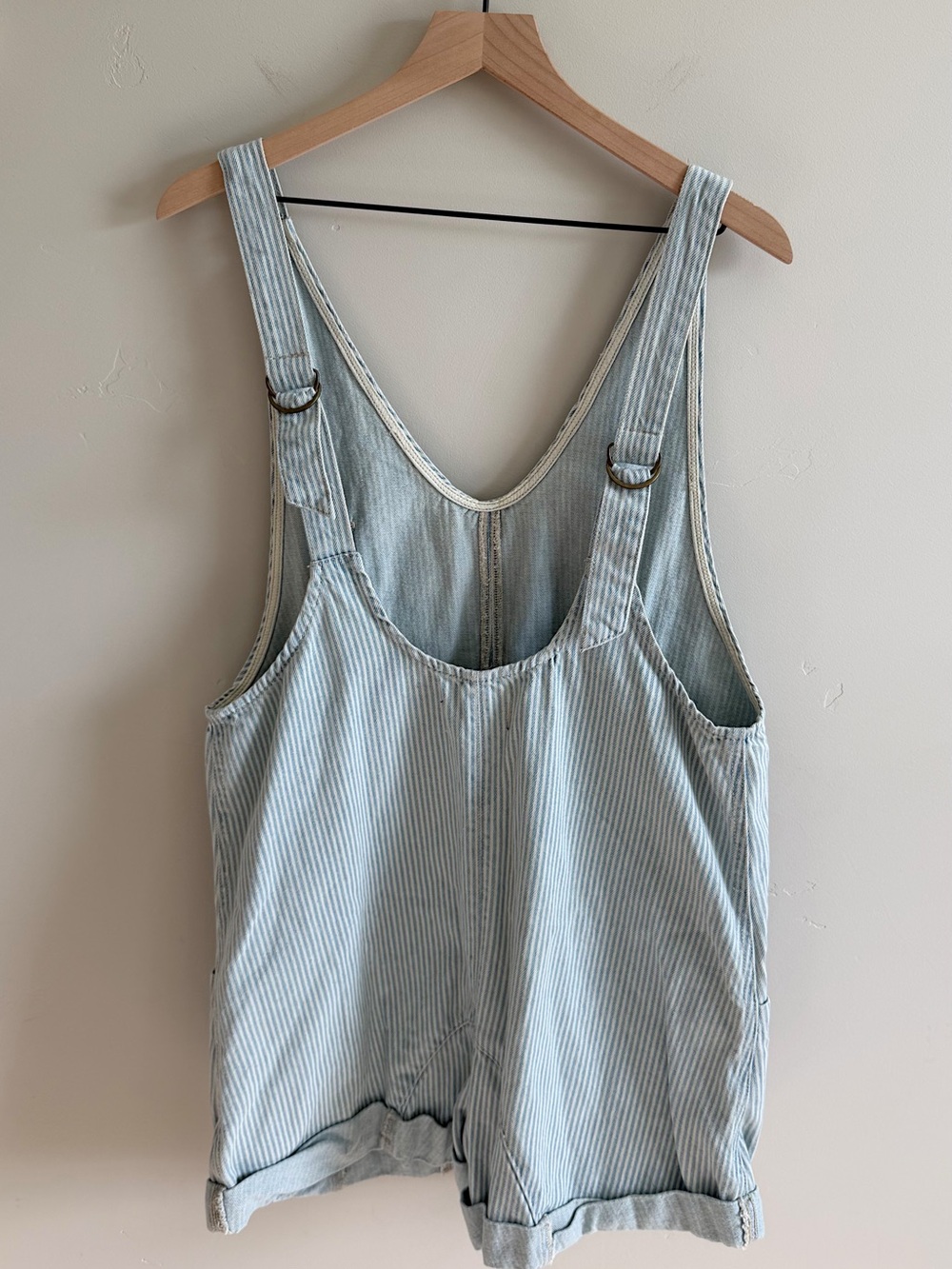 Free People High Roller Railroad Shortall in Pillow Talk Stripe - Picture 7 of 10